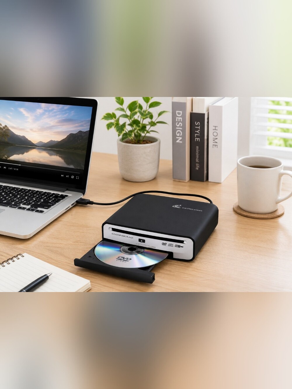 External USB DVD CD Drive Player‎ Burner for Laptop PC Mac Windows Plug & Play